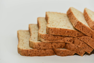 Bread and bakery on white background