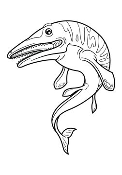 recommend clip art: Cute cartoon dinosaur mosasaurus character