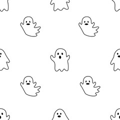 Obraz na płótnie Canvas Halloween Repeatable Pattern. Halloween Ghosts with fitting colors. Sweet Ghost Illustrations