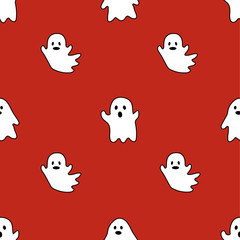 Halloween Repeatable Pattern. Halloween Ghosts with fitting colors. Sweet Ghost Illustrations