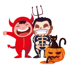 kids in halloween costumes image