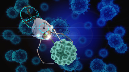 Nano robot 3D render