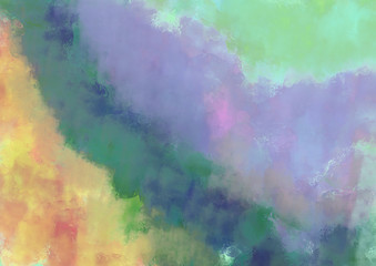 Fototapeta premium Abstract green, purple, blue, orange watercolor background