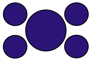 Blue Circular Banners, Black Border and White Background. Use for Illustration purpose, background, website, businesses, presentations, Product Promotions.. Empty Circles for Text, Data Placement.