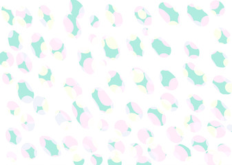 Abstract pattern of dots: pink, mint, yellow