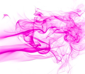 Purple smoke on white background