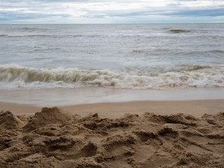 Empty sand beach.  (with copy space)