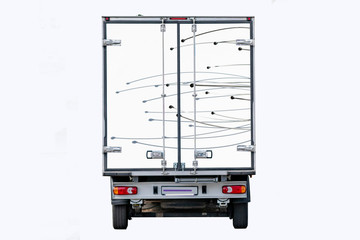 Rear view of the truck with the image of a head massager