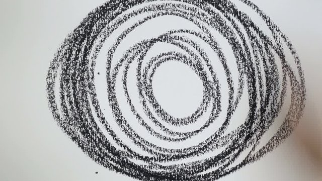 Top view, Time Lapse: Obsessed draws scary picture.