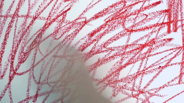 Top view, Time Lapse: Obsessed draws scary picture.