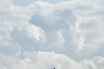 Beautiful cumulus clouds a summer day