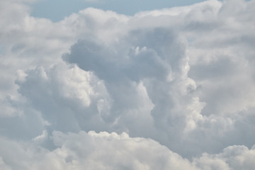 Beautiful cumulus clouds a summer day
