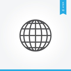 World grid vector icon, simple sign for web site and mobile app.