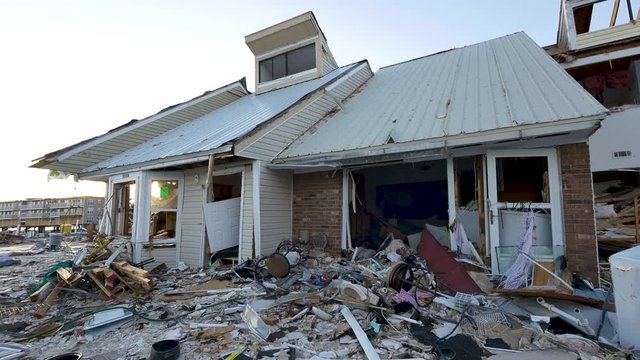 Home destroyed by a hurricane in the panhandle of Florida