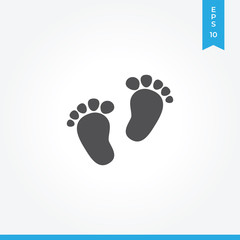 Human footprints vector icon, simple sign for web site and mobile app.