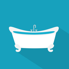 white bath tube icon- vector illustration