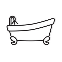 black bath tube icon- vector illustration