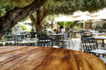 Desk of free space and bar background 