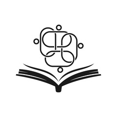 Book Community Commitment Teamwork Together Black Logo