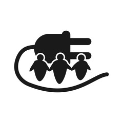 Plug Commitment Teamwork Together Black Logo