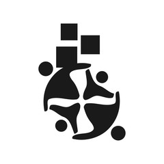 Application Commitment Teamwork Together Black Logo