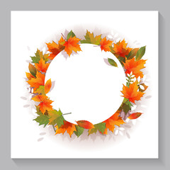 Hello autumn background layout decorate with leaves for shopping sale or promo poster and frame leaflet or web banner.Vector illustration template.