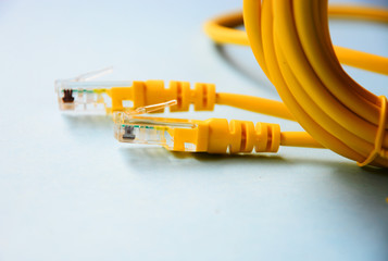 network cables connected to router
