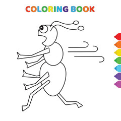 cute cartoon wind and dragonfly coloring book for kids. black and white vector illustration for coloring book. wind and dragonfly concept hand drawn illustration