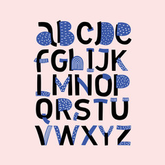 creative vector abc alphabet minimal hand drawn