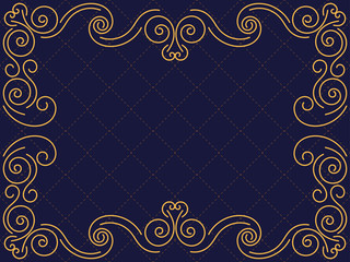 Vintage frame with curved lines art deco style. Design a template for invitations, leaflets and greeting cards Vector illustration