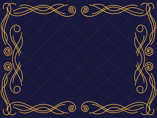 Vintage frame with curved lines art deco style. Design a template for invitations, leaflets and greeting cards Vector illustration