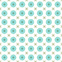 Seamless vector geometric flowers pattern