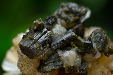 epidote mineral specimen stone rock gem quartz crystal