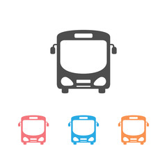 Bus icon set symbol on white. Vector illustration