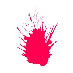 Paint splash. Vector red hand drawn splatter isolated on white background.