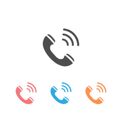 Call phone ringing icon sign set symbol.