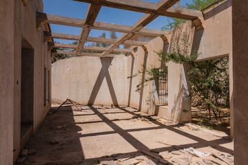 The annexes of the abandoned luxury villa in Riyadh
