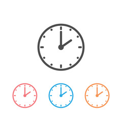 Clock icon set, time icon on white. Vector illustration