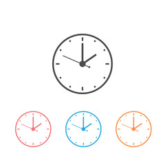 Clock icon set, time icon on white. Vector illustration