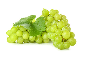 Ripe sweet grapes on white background