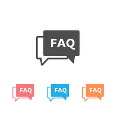 Faq icon set. on white. Vector illustration