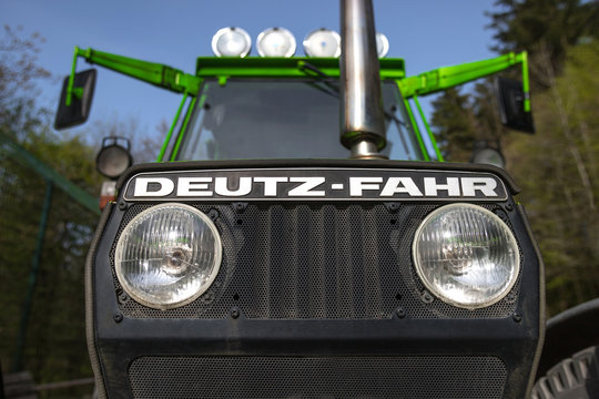 kirchhundem, North Rhine-Westphalia/germany - 23 04 19: deutz fahr tractor in kirchhundem germany