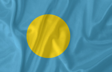 Palau waving flag