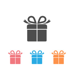 Gift box icon set design template.
