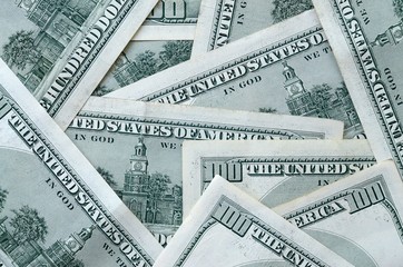 Many hundred dollar bills