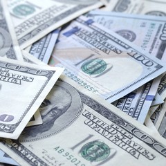 Many hundred dollar bills