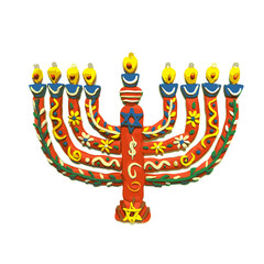 Craft from plasticine Hanukkah. Jewish holiday Hanukkah. Vector illustration on isolated background