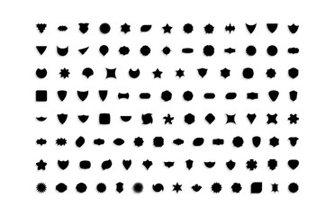 Set of empty geometrical shapes. Collection of design elements. Vector illustration for badge, label or sticker.