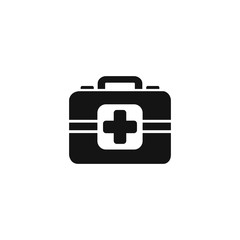 Medicine Briefcase icon on white. Vector illustration