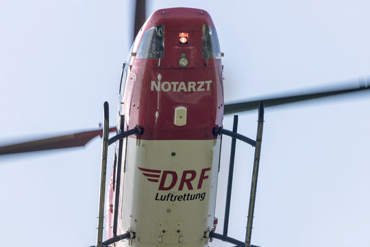 dortmund, North Rhine-Westphalia/germany - 08 04 19: drf luftrettung helicopter in dortmund Germany